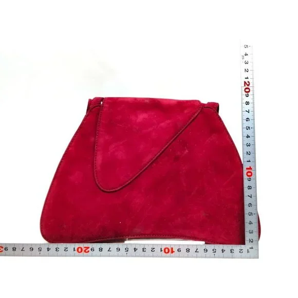 Authentic Loewe Shoulder Bag Bordeaux Suede Leather - Picture 2 of 9